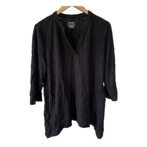 Chico's Ultimate Tee Essential Basic Pullover Split Neck Shark Bite Tunic Top L